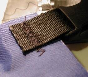 Clip sewn on the bag