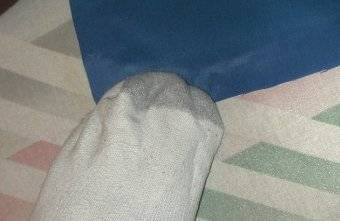 Using sock to rub down the hot edge