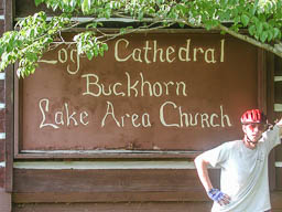 Log Cathedral Church Sign