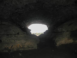 Ohio River opening from inside the cave