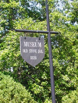 Old Stone Jail Sign in Palmyra.